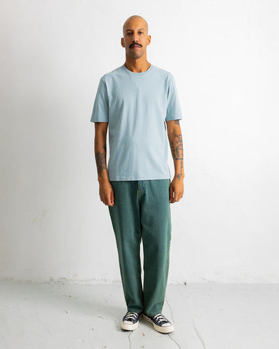 CONTRAST SLEEVE T-SHIRT - BLUE OXIDE
