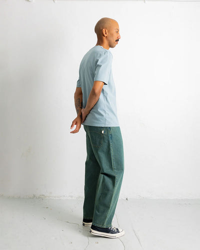 CONTRAST SLEEVE T-SHIRT - BLUE OXIDE