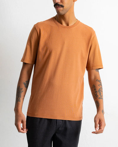 CONTRAST SLEEVE T-SHIRT - CLAY