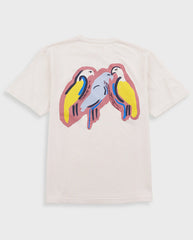 RELAXED T-SHIRT - ECRU PARROT PRINT
