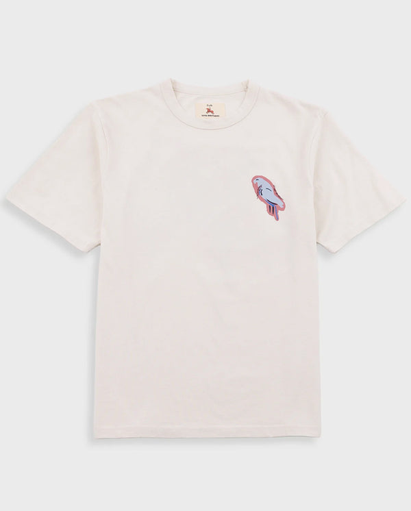 RELAXED T-SHIRT - ECRU PARROT PRINT