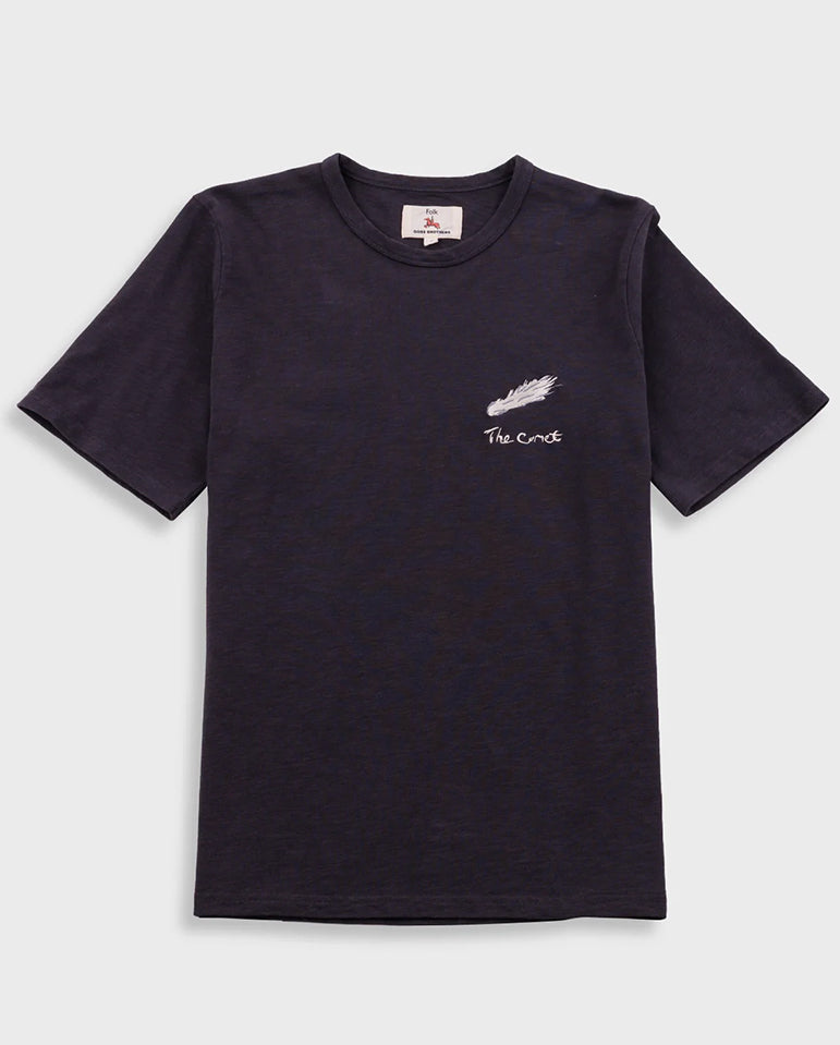 SLUB EMBROIDERY T-SHIRT - BLACK COMET