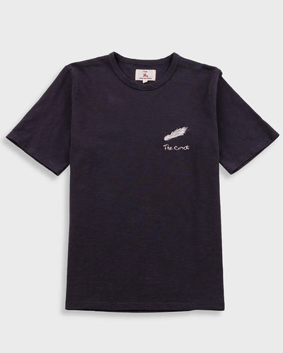 SLUB EMBROIDERY T-SHIRT - BLACK COMET