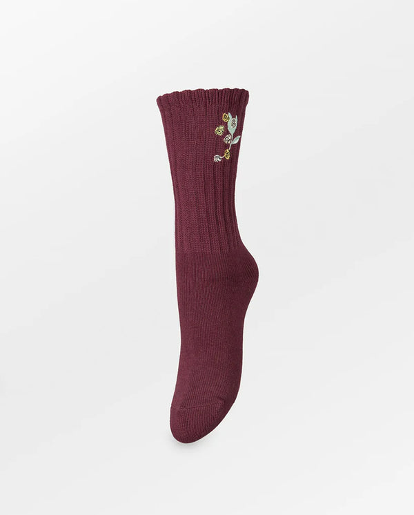 Rosy Cotta Sock - Fig Red