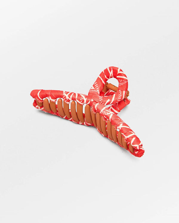 Grid Cotta Celabrina Hair Claw - Salsa Red