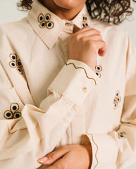 Elie Embroidered Blouse - Ecru