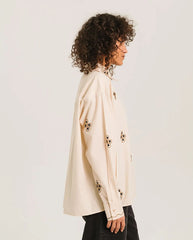 Elie Embroidered Blouse - Ecru