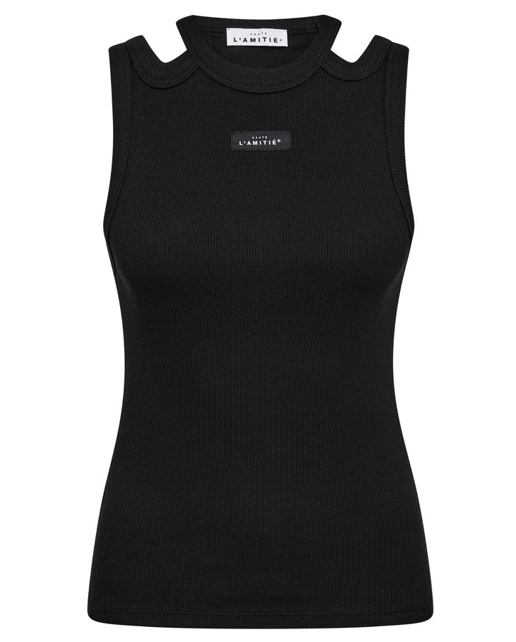 Sema Open Shoulder Tank Top - Black