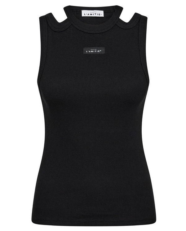 Sema Open Shoulder Tank Top - Black