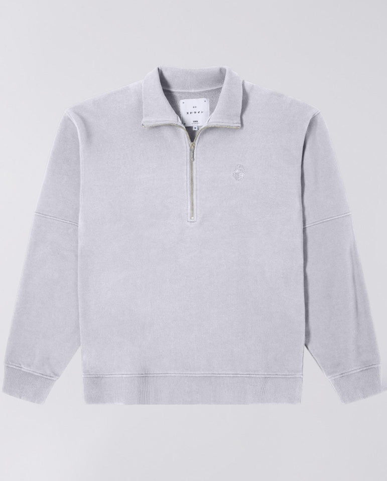 Koji Half Zip Sweat - Grey Marl