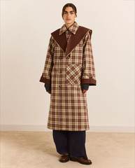 Reversible Longline Jerry Trench - Chocolate