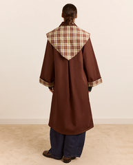 Reversible Longline Jerry Trench - Chocolate
