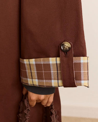 Reversible Longline Jerry Trench - Chocolate