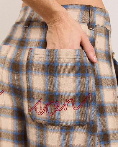 Mara Trouser - Blur Brushed Check