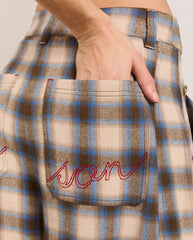 Mara Trouser - Blur Brushed Check
