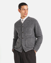 Wool Fleece Cardigan Grey Marl