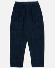 Pleated Track Pants Navy Check