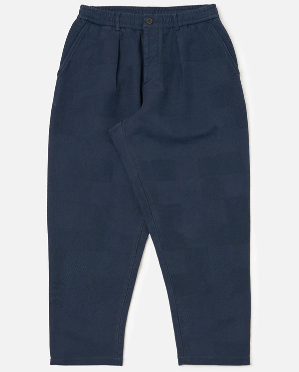 Pleated Track Pant - Dark Navy Patchwork