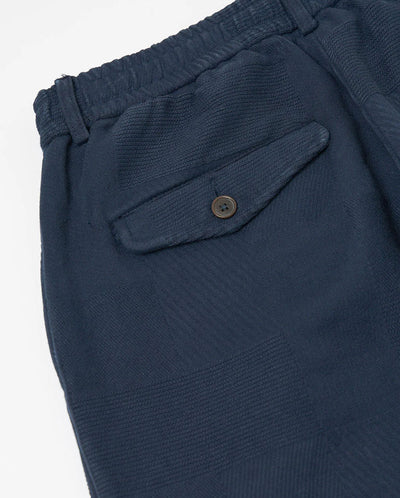 Pleated Track Pant - Dark Navy Patchwork