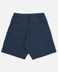 PLEATED TRACK SHORT - NAVY Stripe
