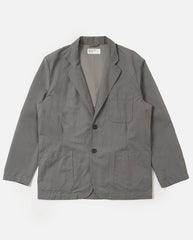 TWO BUTTON JACKET - MID GREY SLUB
