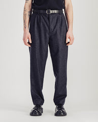 Double Pleats Flannel pants - dark grey melange