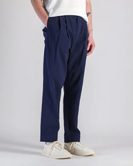 Double Pleats pants - navy seersucker