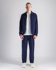 Double Pleats pants - navy seersucker