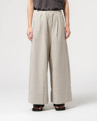 Seersucker Culotte - Iron/OffWhite