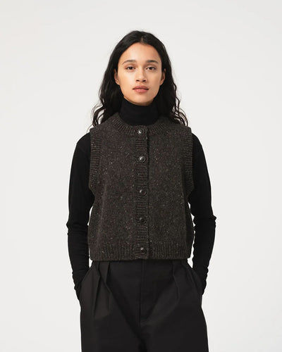 Welsh Vest - Asphalt Neppy Wool