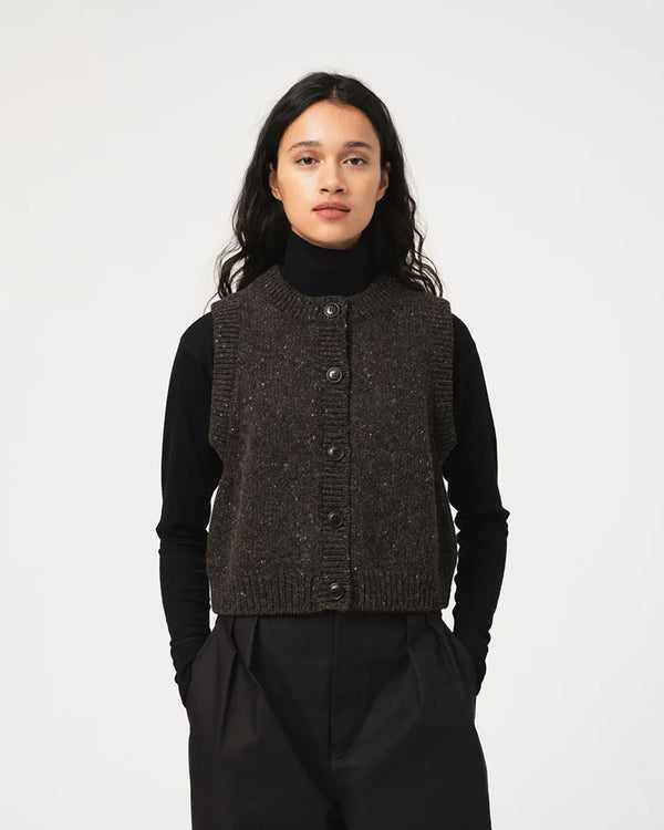 Welsh Vest - Asphalt Neppy Wool