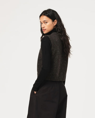 Welsh Vest - Asphalt Neppy Wool