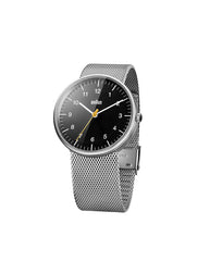 Braun Watch Black Dial Silver Mesh Strap