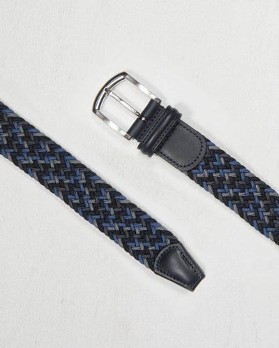 Woven Belt Gry/Blk/Blu