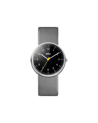 Braun Watch Black Dial Silver Mesh Strap