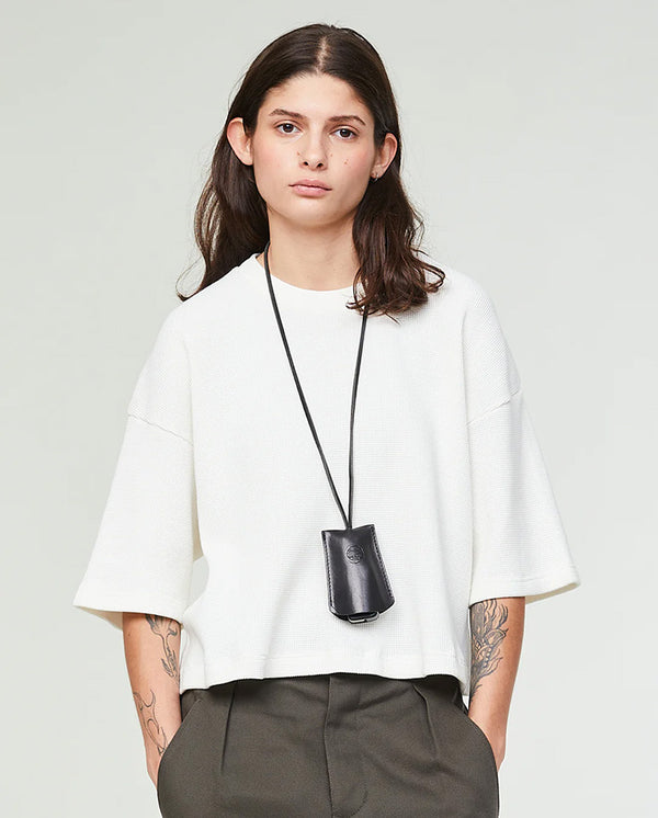 Big T Cropped Waffle Tee Offwhite