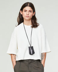 Big T Cropped Waffle Tee Offwhite